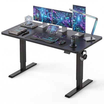 55 x 24 Standing Desk, Height Adjustable Electric Computer Desk, Sit Stand up Home Office Workstations, Black