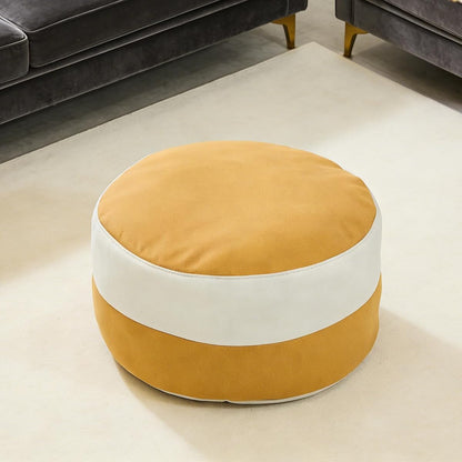 Unstuffed Moroccan Pouf Ottoman Foot Rest Cover Waterproof Pu Leather Small Ottoman with Storage Multifunctional Folding Pouf Cover for Living Room, Bedroom or Balcony ONLY Cover