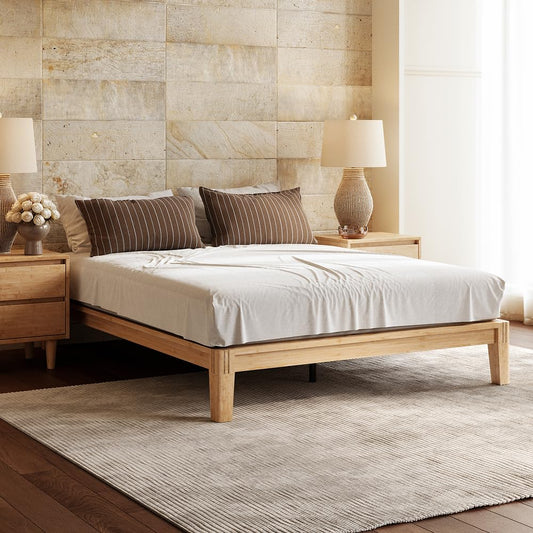 Bamboo Cal King bed frame, natural color, 12 inch height