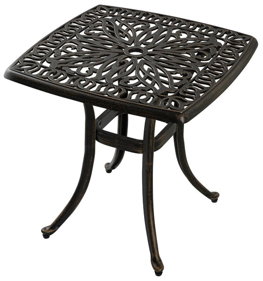 Bronze cast aluminum weather resistant outdoor side table