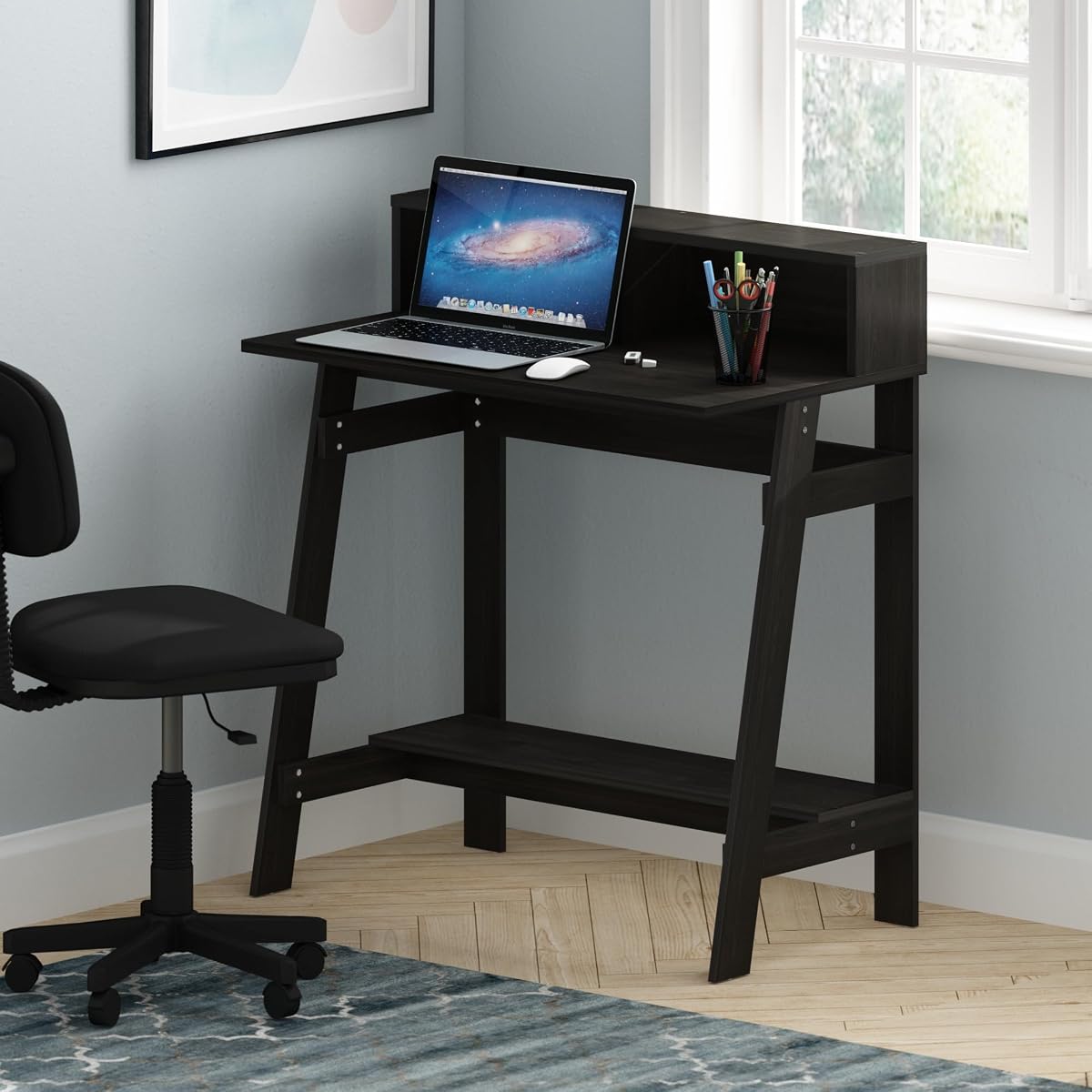 Simplistic 31-Inch Compact Computer Desk, Black Espresso