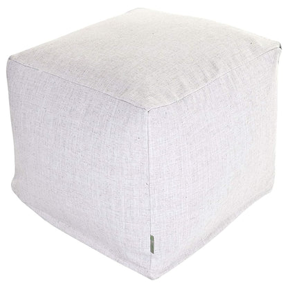 Goods Wales Indoor/Outdoor Pouf Ottoman Stuffed Cube 17x17x17 Inches - Bean Bag Floor Pouf Ottoman for Foot Rest – Sitting Pouf Chair for Living Room – Nursery Pillow Ottoman - Magnolia