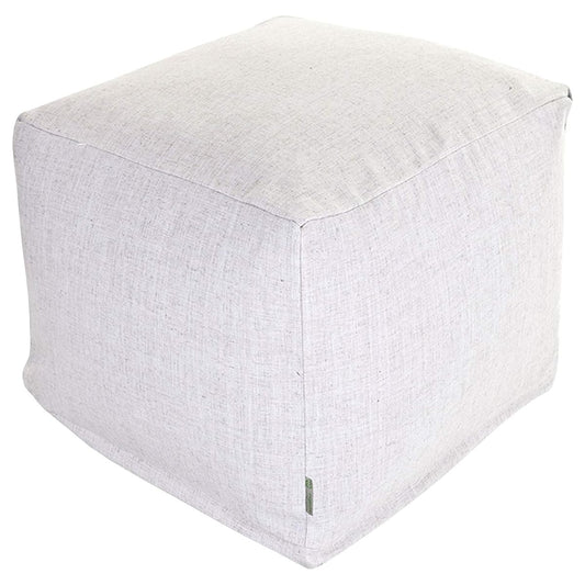 Goods Wales Indoor/Outdoor Pouf Ottoman Stuffed Cube 17x17x17 Inches - Bean Bag Floor Pouf Ottoman for Foot Rest – Sitting Pouf Chair for Living Room – Nursery Pillow Ottoman - Magnolia