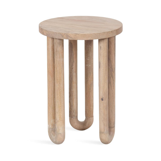 Kenzo Modern Wooden Round Side Table, 14 x 14 x 20, Light Natural, Transitional Wood End Table for Use as Bedroom Nightstand or Living Room Accent Table