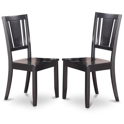 DUC-BLK-LC Dudley Dining Chairs - Faux Leather Upholstered Wood Chairs, Set of 2, Black