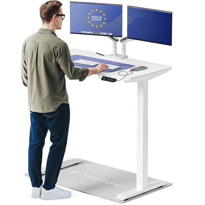 HomeOne Standing Desk 48x24 — Ergonomic Sit Stand Home Office Desk, Made in Europe, Electric Dual Motor Height Adjustable, USB & USB-C Charging, Wobble-Free, Touchscreen, 3 Memory Presets