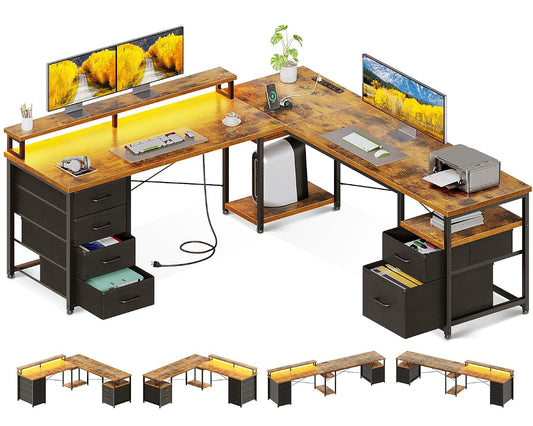 66" L Shaped Computer Desk