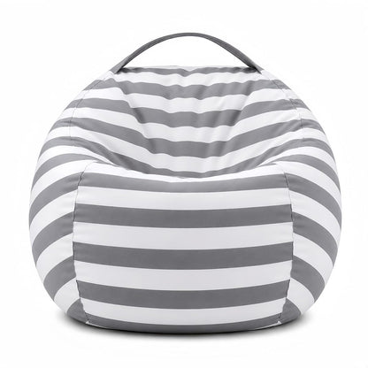 Amzlink® Stuffed Animal Storage Bean Bag Chair Cover for Adults - Stuffable Zipper Beanbag for Organizing Plush Toys, Heavy Duty Large Cotton Canvas, Ideal for Bedroom Playroom Classroo(L for Adults)