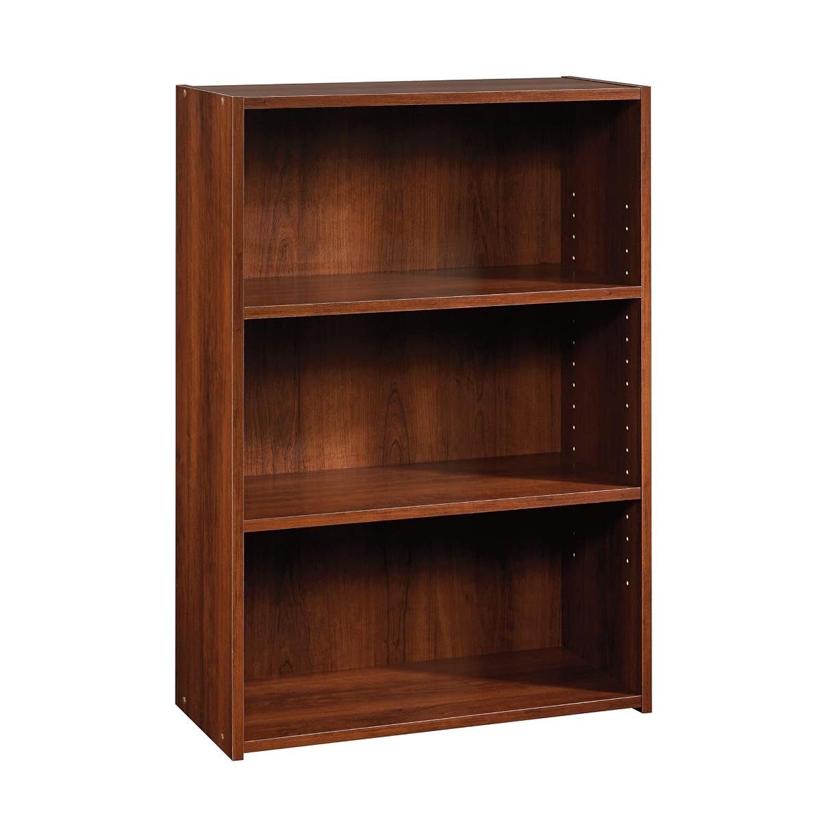 Beginnings 3-Shelf Bookcase, Bookshelf with Adjustable Storage Shelves, in Brook Cherry finish