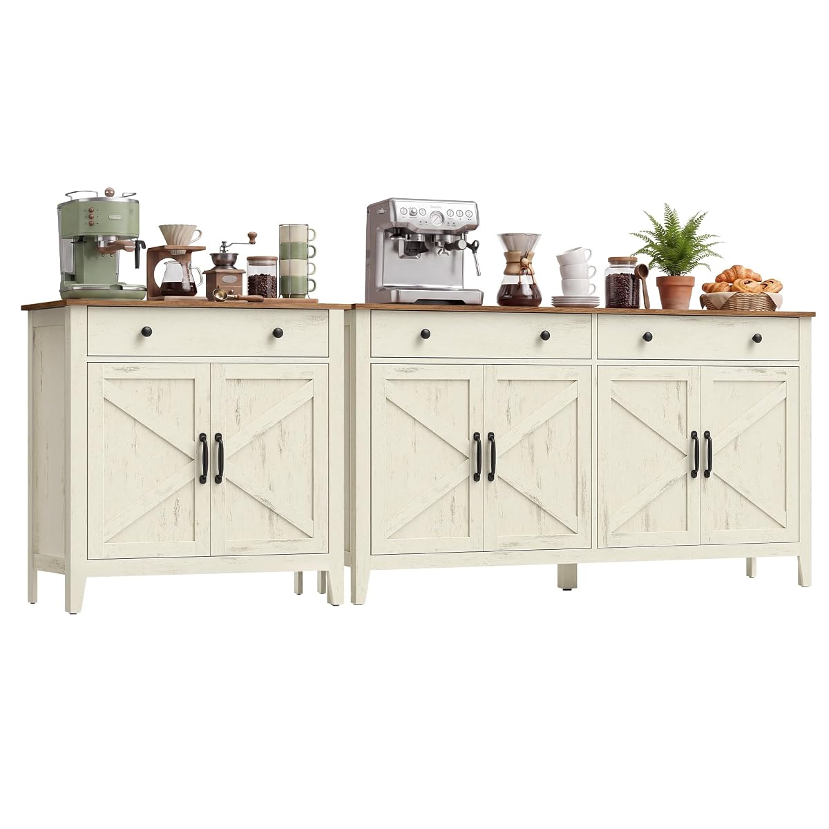 Farmhouse Buffet Cabinet and Coffee Bar Bundle
