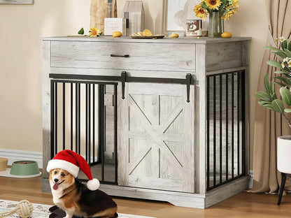 37.8" Dog Crate Furniture Indoor Dog Kennel Decorative Dog Cage