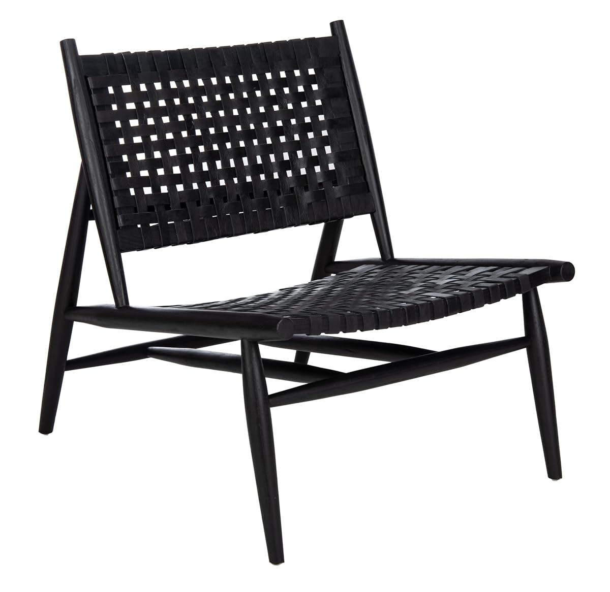 Safavieh Home Soleil Natural and White Leather Woven Accent Chair