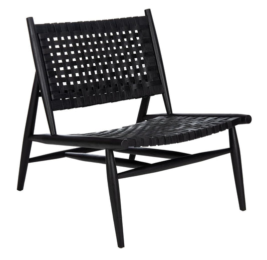 Safavieh Home Soleil Natural and White Leather Woven Accent Chair