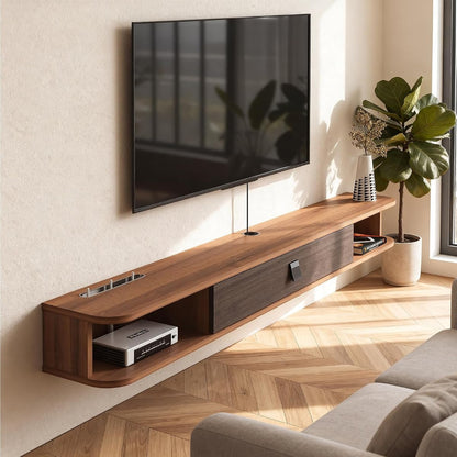 Floating TV Stand, 55''Wall Mounted TV Shelf TV Console
