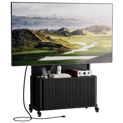 Rolling TV Stand with Mount for 32-75 Inch, Black