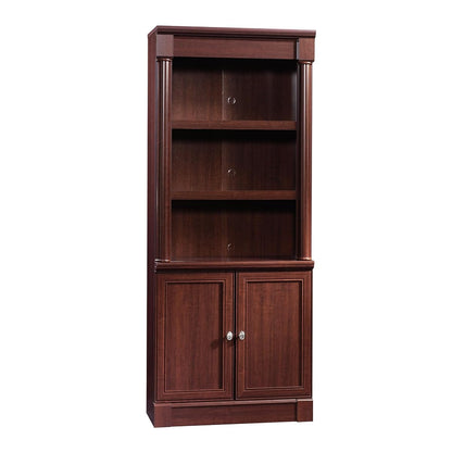 Palladia Book Shelf, Bookshelf with Storage, Library Bookcase with Doors and Adjustable Shelves, in Select Cherry finish