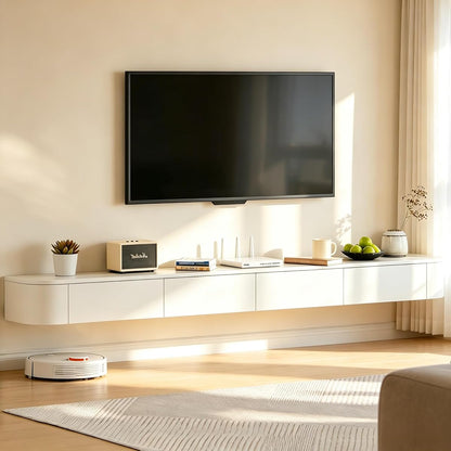 Floating TV Stand,Floating Entertainment Center (White, 78.7IN)