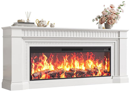 70'' Fireplace TV Stand with 48'' Electric Fireplace