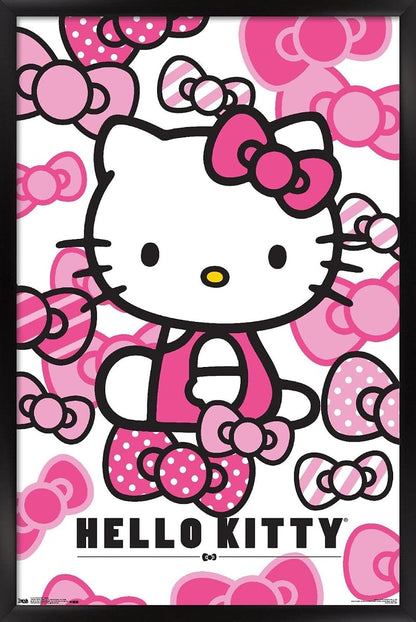Hello Kitty - Bows Wall Poster, 14.725" x 22.375", Black Framed Version