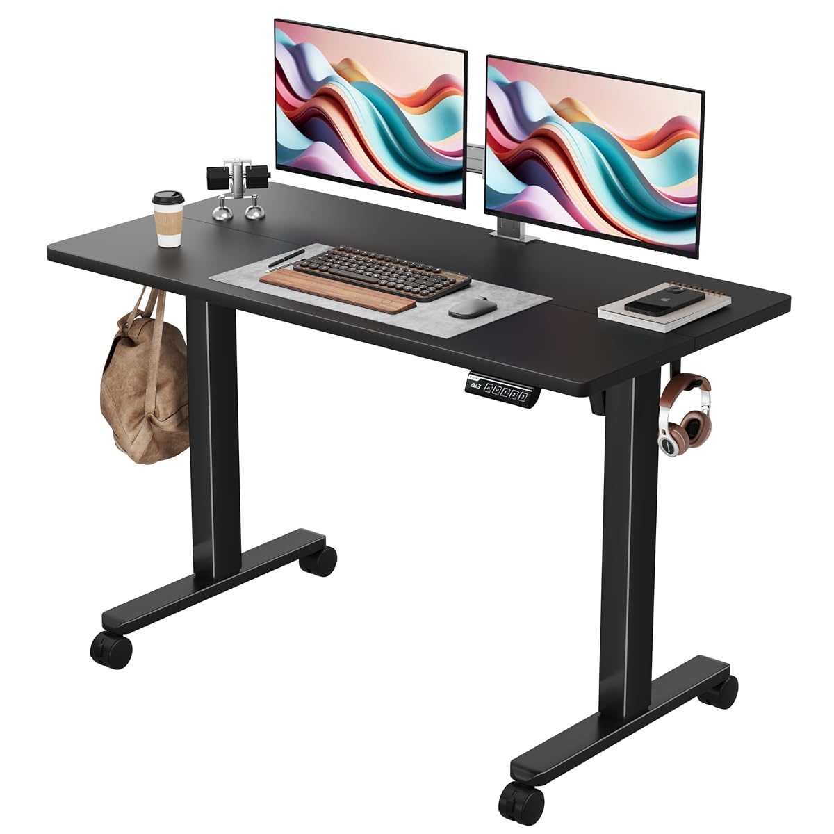 48" x24“ Electric Height Adjustable Standing Desk,Black