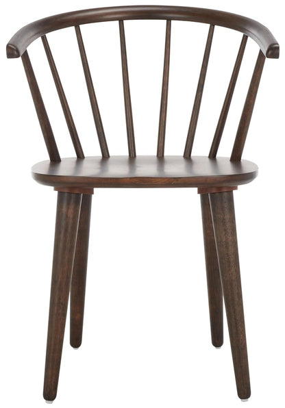 SAFAVIEH Furniture - Blanchard Side Chair Set of 2 - Dark Walnut - Solid Wood - Farmhouse Spindle Design - Ideal for Dining Room, Kitchen, Living Room, 17.9" Seat Height (AMH8512N-SET2)