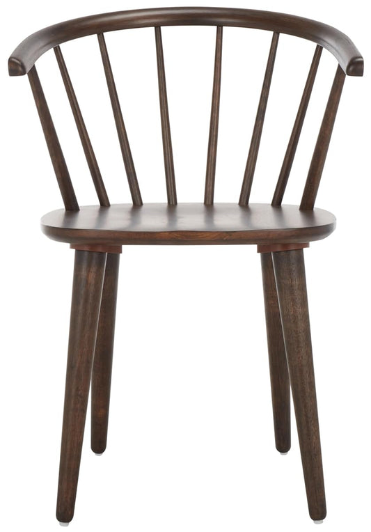 SAFAVIEH Furniture - Blanchard Side Chair Set of 2 - Dark Walnut - Solid Wood - Farmhouse Spindle Design - Ideal for Dining Room, Kitchen, Living Room, 17.9" Seat Height (AMH8512N-SET2)
