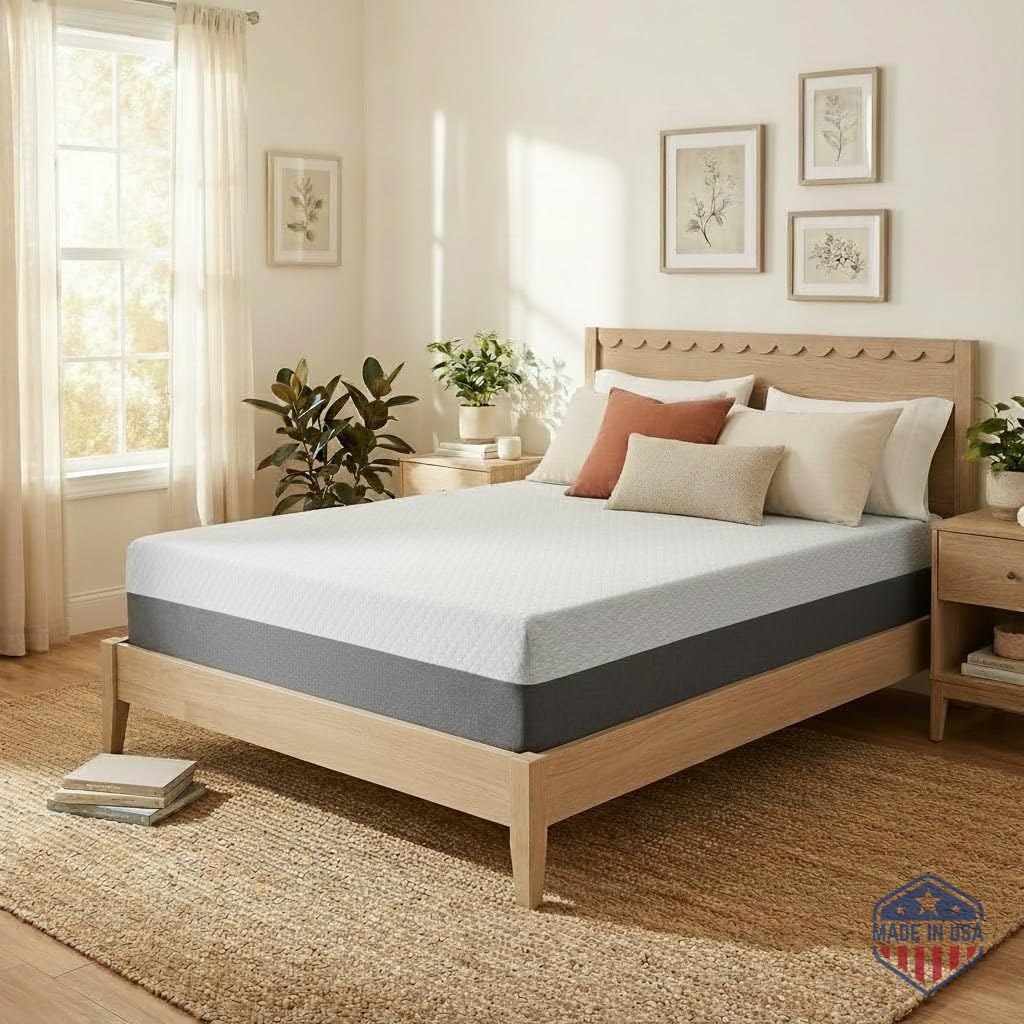 Queen Mattress 12 Inch, Cooling Gel Memory Foam Mattress in a Box, Soft Feel
