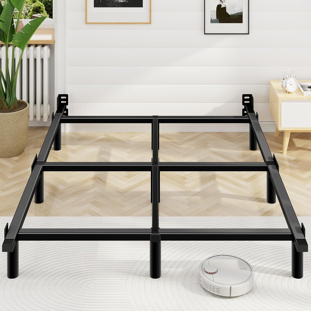 Full Size Bed Frame, 7 Inch Heavy Duty Metal Base for Box Spring, 9 Legs