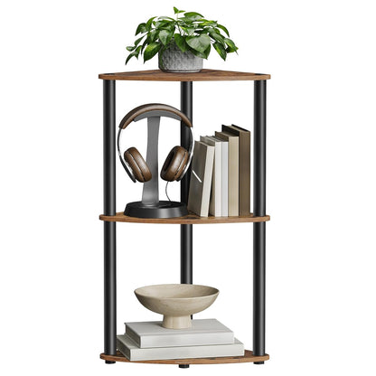 3-Tier Corner Shelf, Toolless Assembly