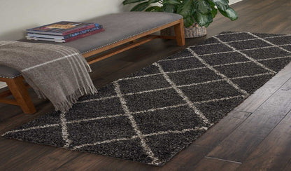 Home Brisbane Charcoal 2'2" x 7'6" Area Rug - Easy Clean, Non Shedding, Bed Room, Living Room, Dining Room, Kitchen (8' Runner)