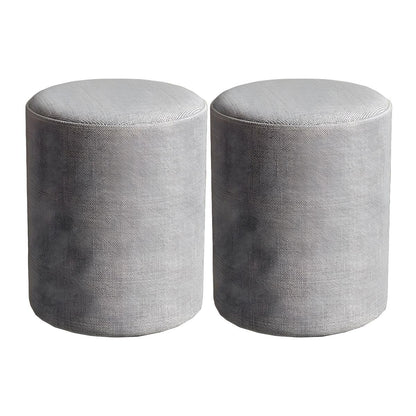 Home Pouf Ottoman, Contemporary Footstool Ottoman Fabric Upholstered Foot Rest Foot Stool Poufs for Bedroom Living Room Home Furniture, 11" L x 11" W x 14" H (Light Gray, 2 Piece Set)