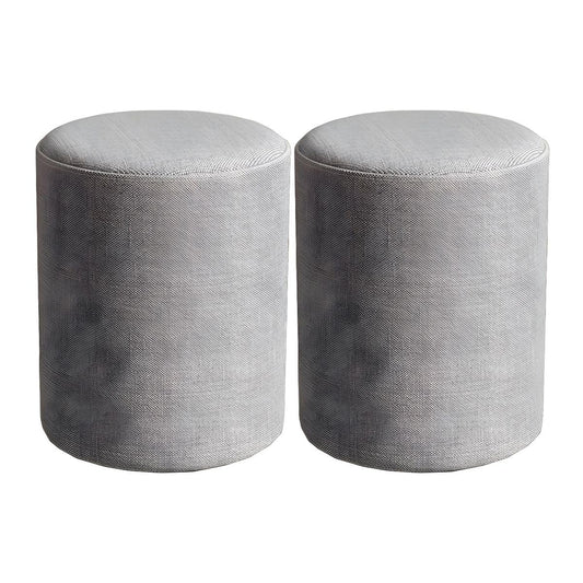 Home Pouf Ottoman, Contemporary Footstool Ottoman Fabric Upholstered Foot Rest Foot Stool Poufs for Bedroom Living Room Home Furniture, 11" L x 11" W x 14" H (Light Gray, 2 Piece Set)