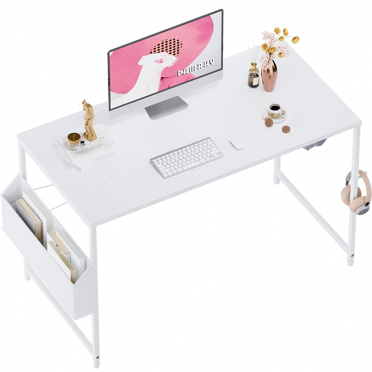 47 Inch Computer Desk for Small Spaces with Storage Bag