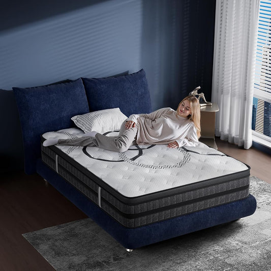 Full Size Mattress, 10 Inch Hybrid Full Mattress in a Box, Medium Firm