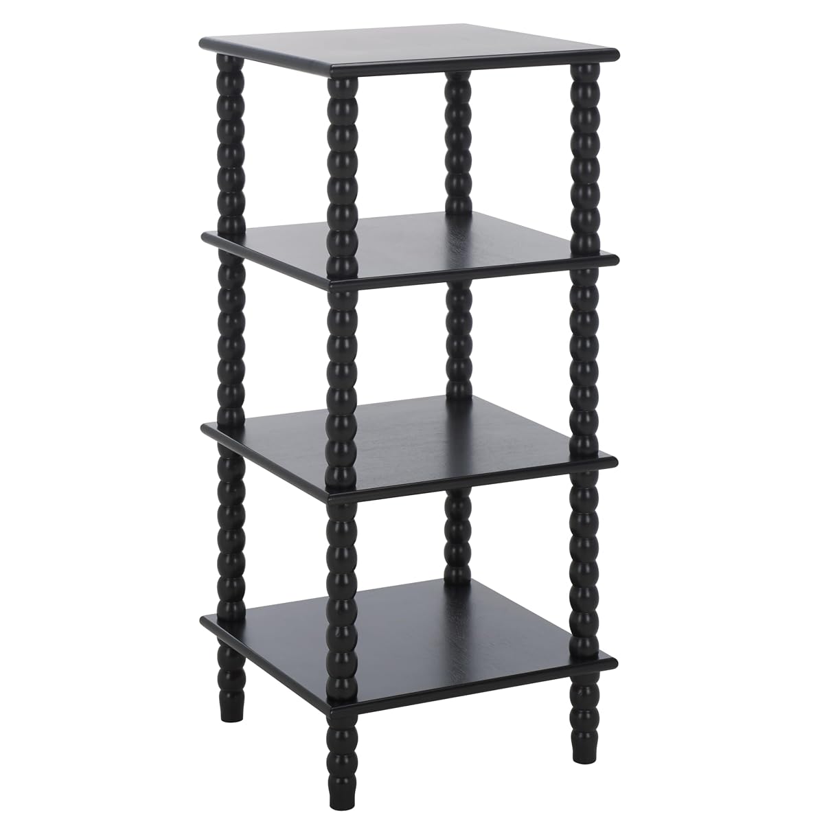SAFAVIEH Home Collection Dilyn Matte Black 4-Tier Shelving Unit Etagere Bookshelf
