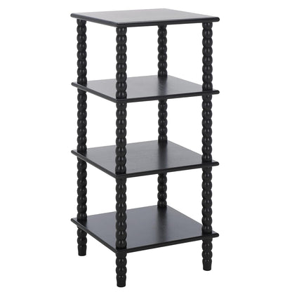 SAFAVIEH Home Collection Dilyn Matte Black 4-Tier Shelving Unit Etagere Bookshelf