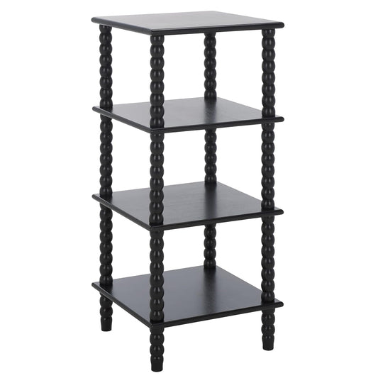 SAFAVIEH Home Collection Dilyn Matte Black 4-Tier Shelving Unit Etagere Bookshelf