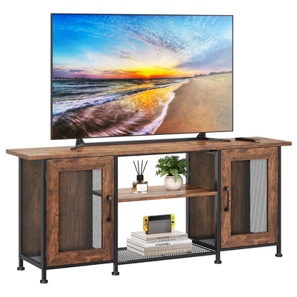 TV Stand for Tvs up to 65“, Entertainment Center with 2 Cabinets