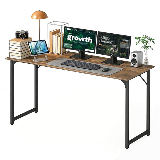 Computer Desk,Home Office Desk, Modern Simple Style for Home Office Study Writing (Brown, 55 Inch)