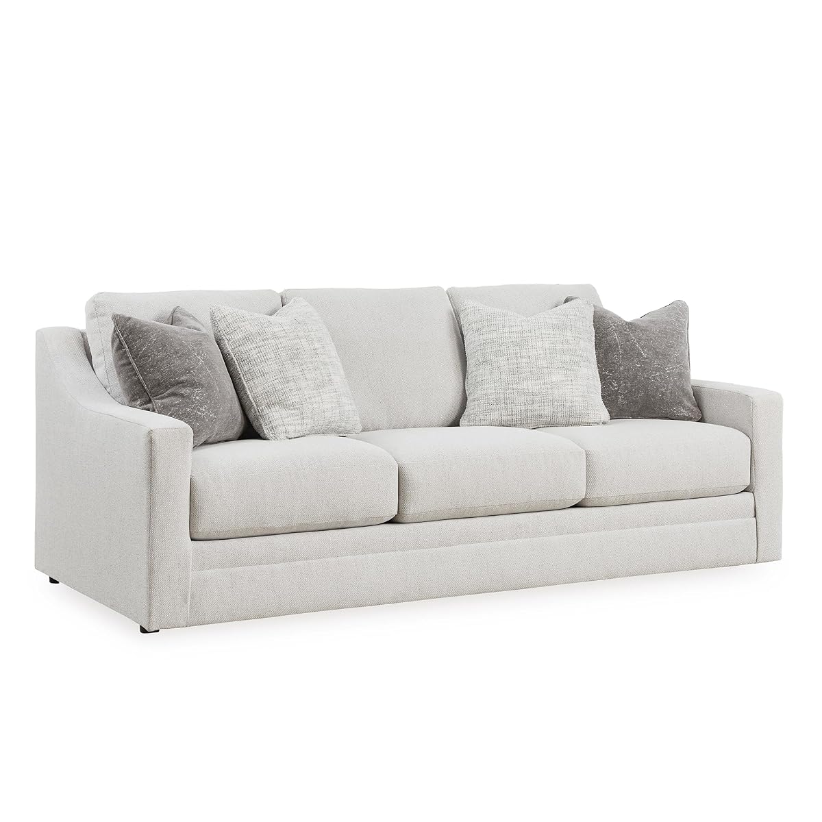 Signature Design by Ashley Maitelynn Sofa, No Assembly Required 88 Inch Contemporary 3 Seater Couch, Sag-Resistant Springless Platform Foundation for Living Room, Light Gray Chalk