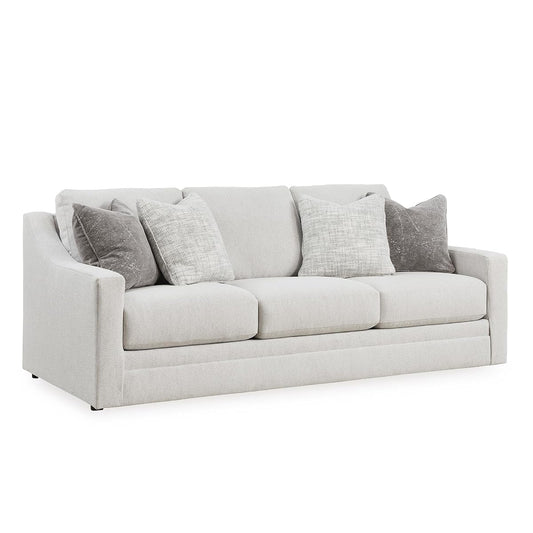 Signature Design by Ashley Maitelynn Sofa, No Assembly Required 88 Inch Contemporary 3 Seater Couch, Sag-Resistant Springless Platform Foundation for Living Room, Light Gray Chalk