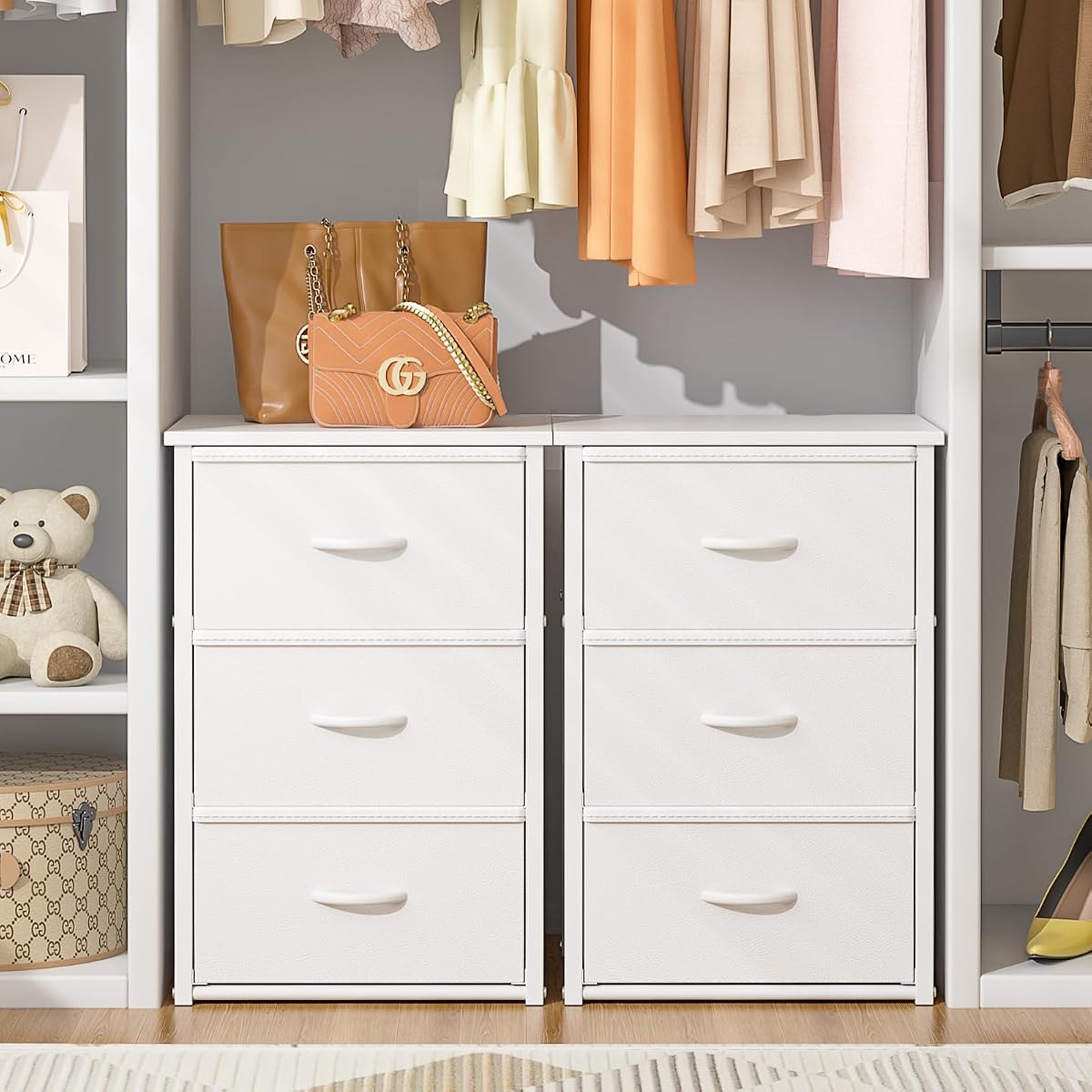 2-Pack Stackable Storage Drawers (6 Drawers Total)