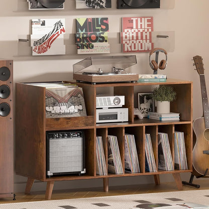 Large 48'' Record Player Stand with Display Area