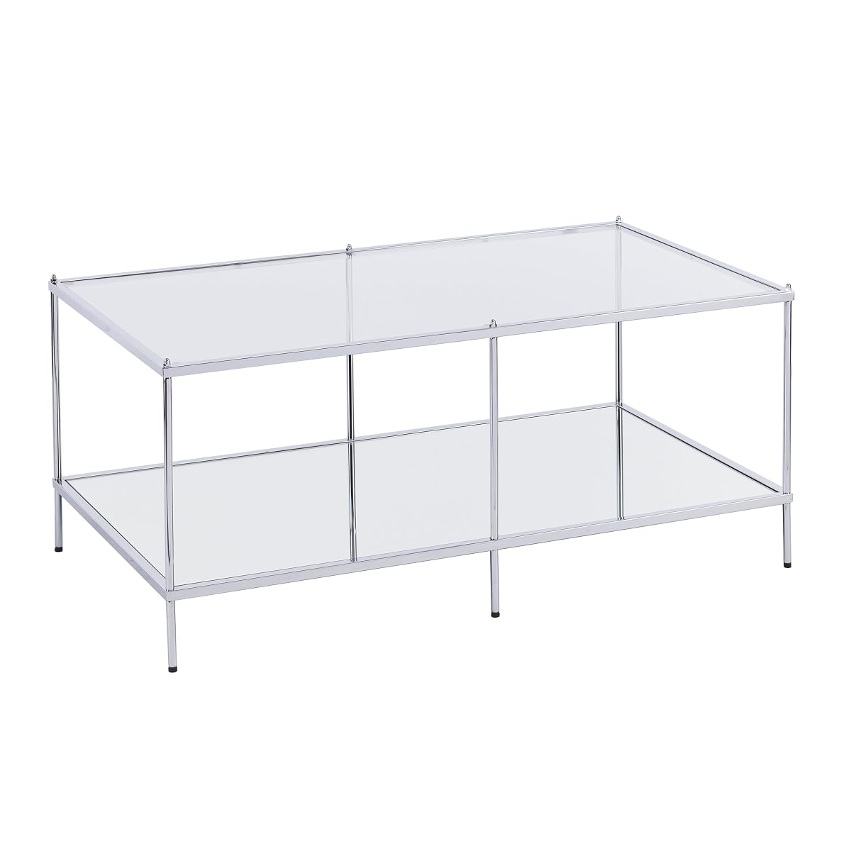 Knox Glam Mirrored Cocktail Table - Chrome - Transitional Design - Ideal for Living Room, Family Room (CK5000)
