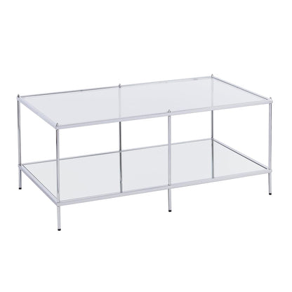 Knox Glam Mirrored Cocktail Table - Chrome - Transitional Design - Ideal for Living Room, Family Room (CK5000)