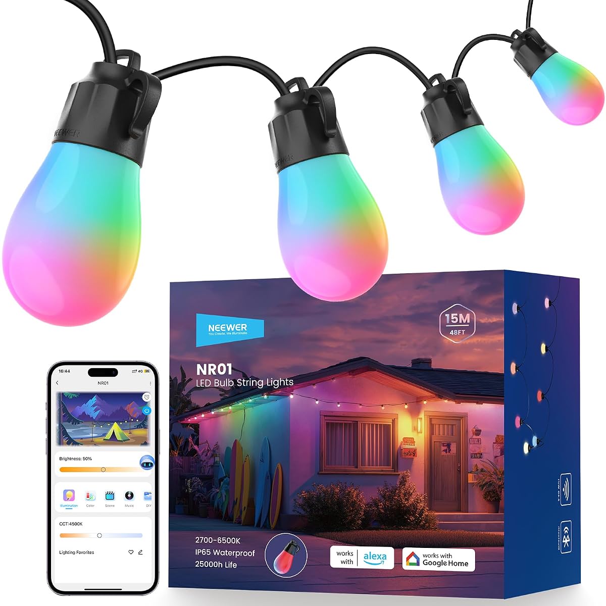 48ft Outdoor String Lights