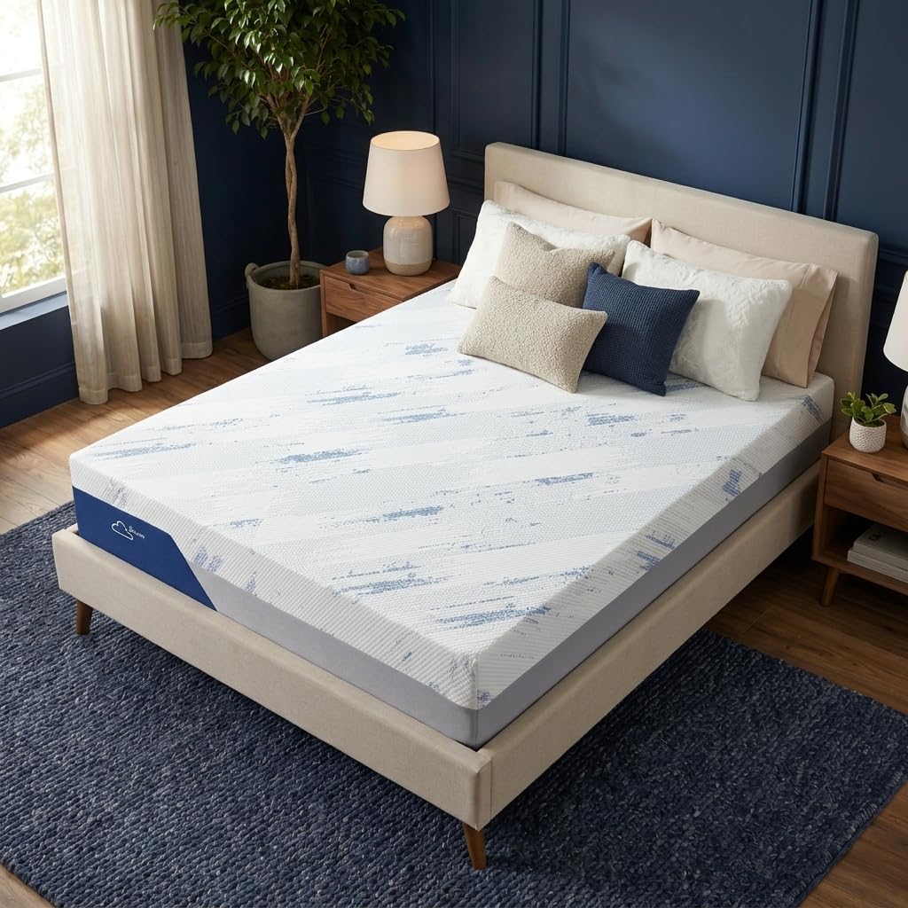 12" King Memory Foam Mattress, Cooling Ice Silk, Copper-Infused