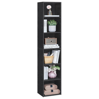 VASAGLE CUSTOS Collection - Bookshelf, 6-Tier Bookcase, Book Shelf, Open Storage Shelf, 9.4 x 11.9 x 63.3 Inches, for Living Room, Home Office, Dinning Room, Ebony Black ULBC411B01