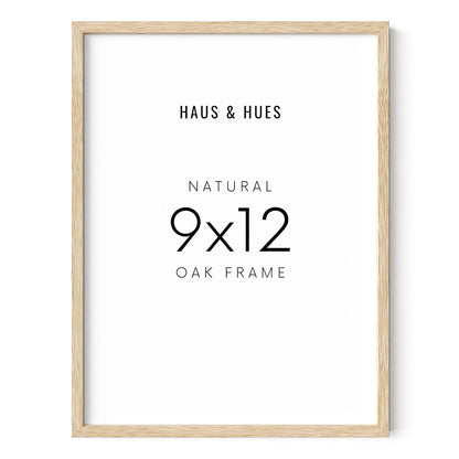 Beige Oak Wood 9x12 Picture Frame - Modern Wood Wall Art Display - Lightweight 9x12 Frame for Art Prints, Photos, Posters - Ready-to-Hang Vertically & Horizontally