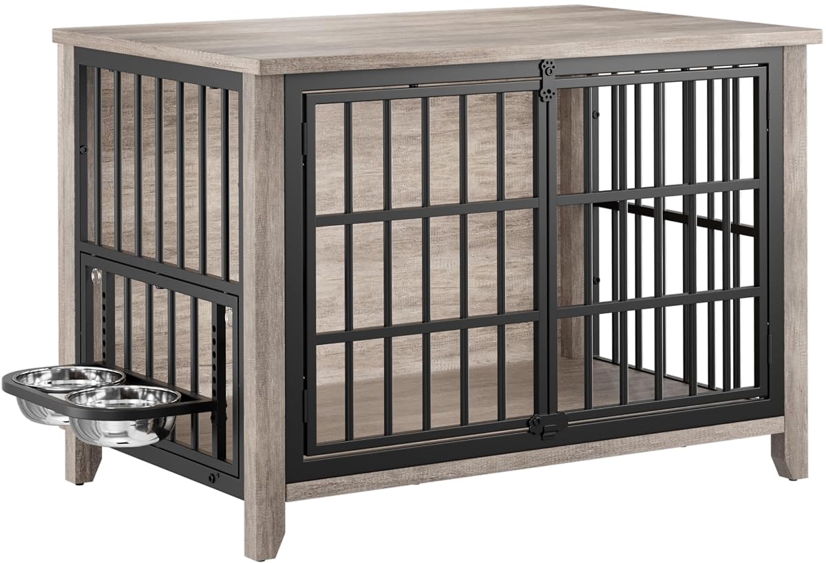 Dog Crate Furniture, 37.8" L*23.6" W*27" H, Grey